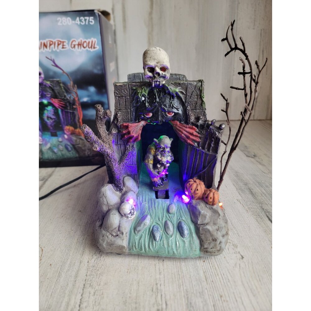 FG Square drain pipe ghoul‎ animated Halloween Village accessory
